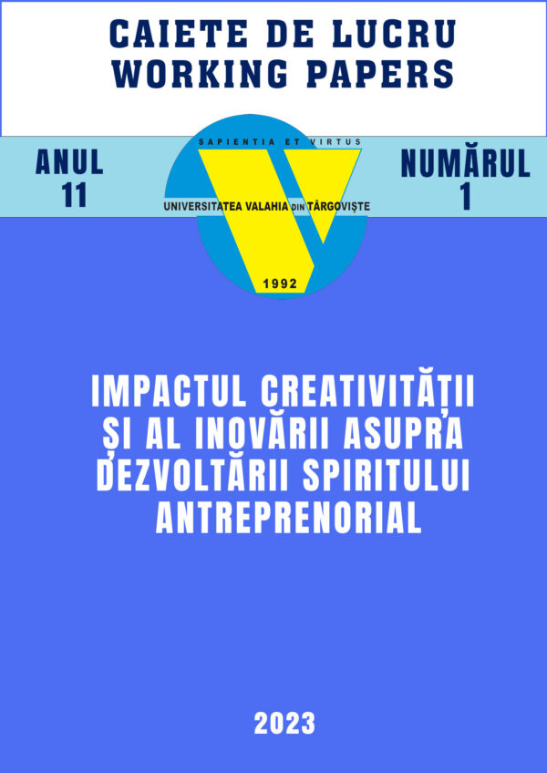 Coperta Anul 11 · Nr. 1 · 2023: Impactul creativității și al inovării asupra dezvoltării spiritului antreprenorial
