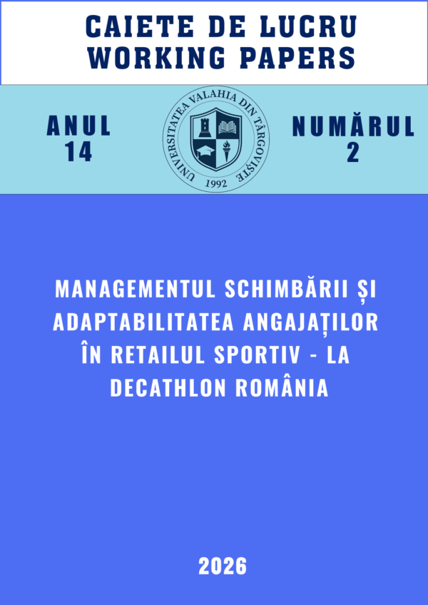 Coperta Anul 14 · Nr. 2 · 2026: Managementul schimbării și adaptabilitatea angajaților în retailul sportiv — la Decathlon România